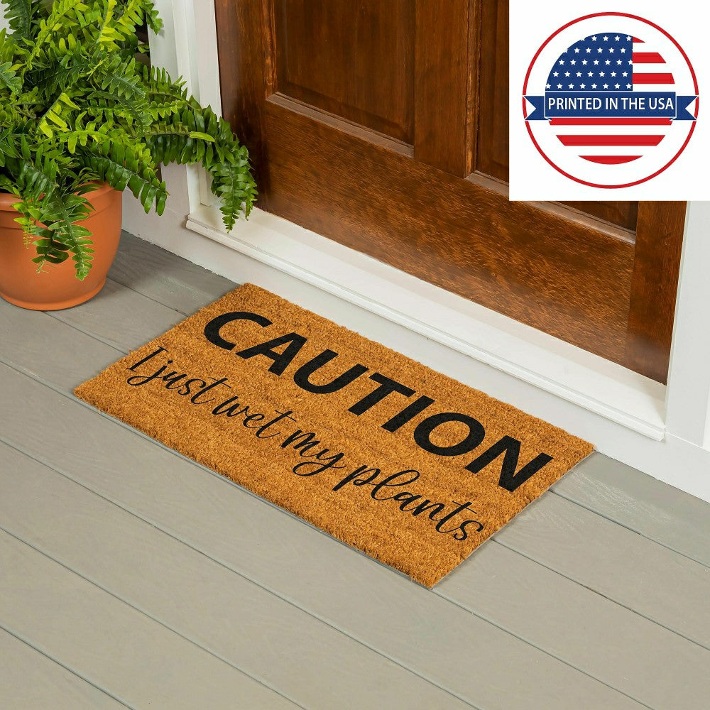 Caution I just wet my plants Coir Mat | Plow & Hearth