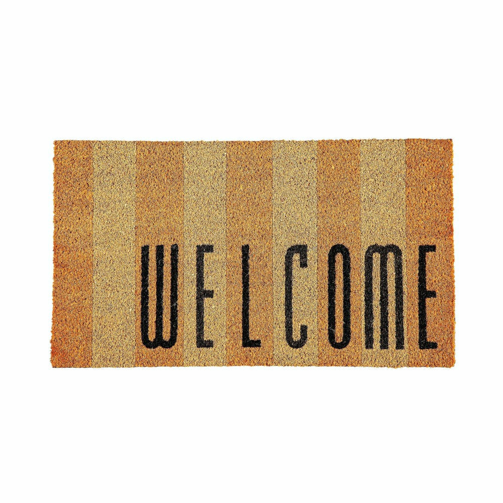 Welcome Striped Coir Mat | Plow & Hearth