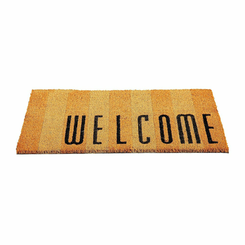 Welcome Striped Coir Mat | Plow & Hearth