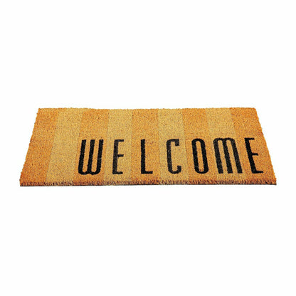 Welcome Striped Coir Mat | Plow & Hearth