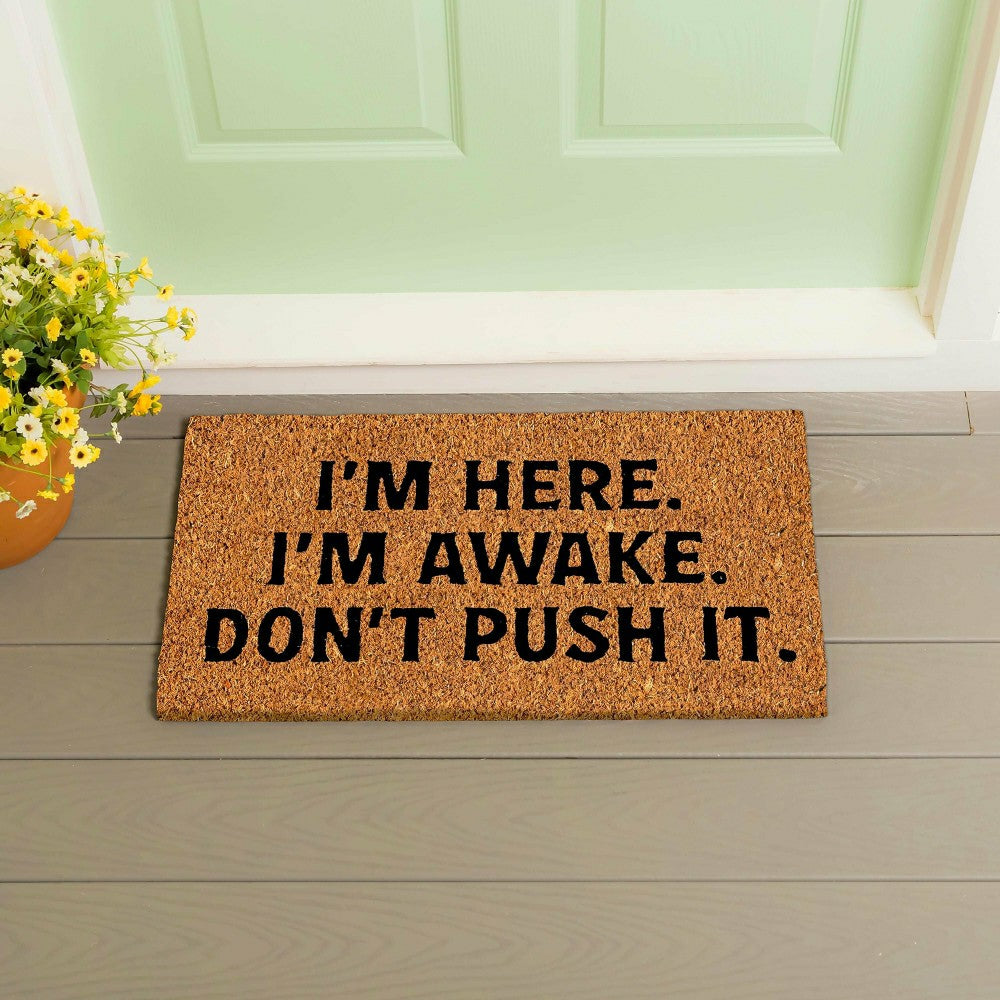 I'm Here. I'm Awake. Coir Mat | Plow & Hearth