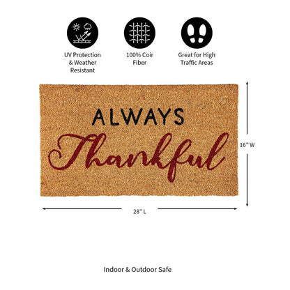 Thankful Coir Mat | Plow & Hearth