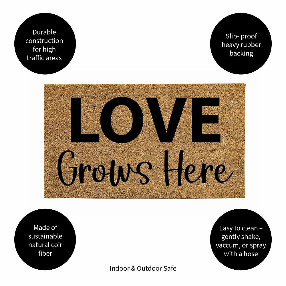 Love Grows Here Coir Mat | Plow & Hearth