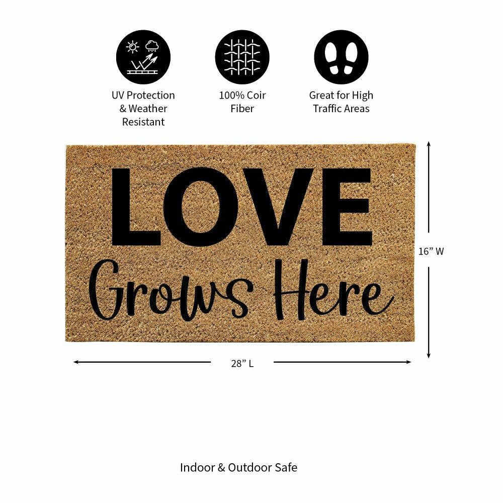 Love Grows Here Coir Mat | Plow & Hearth