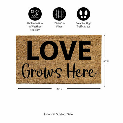 Love Grows Here Coir Mat | Plow & Hearth