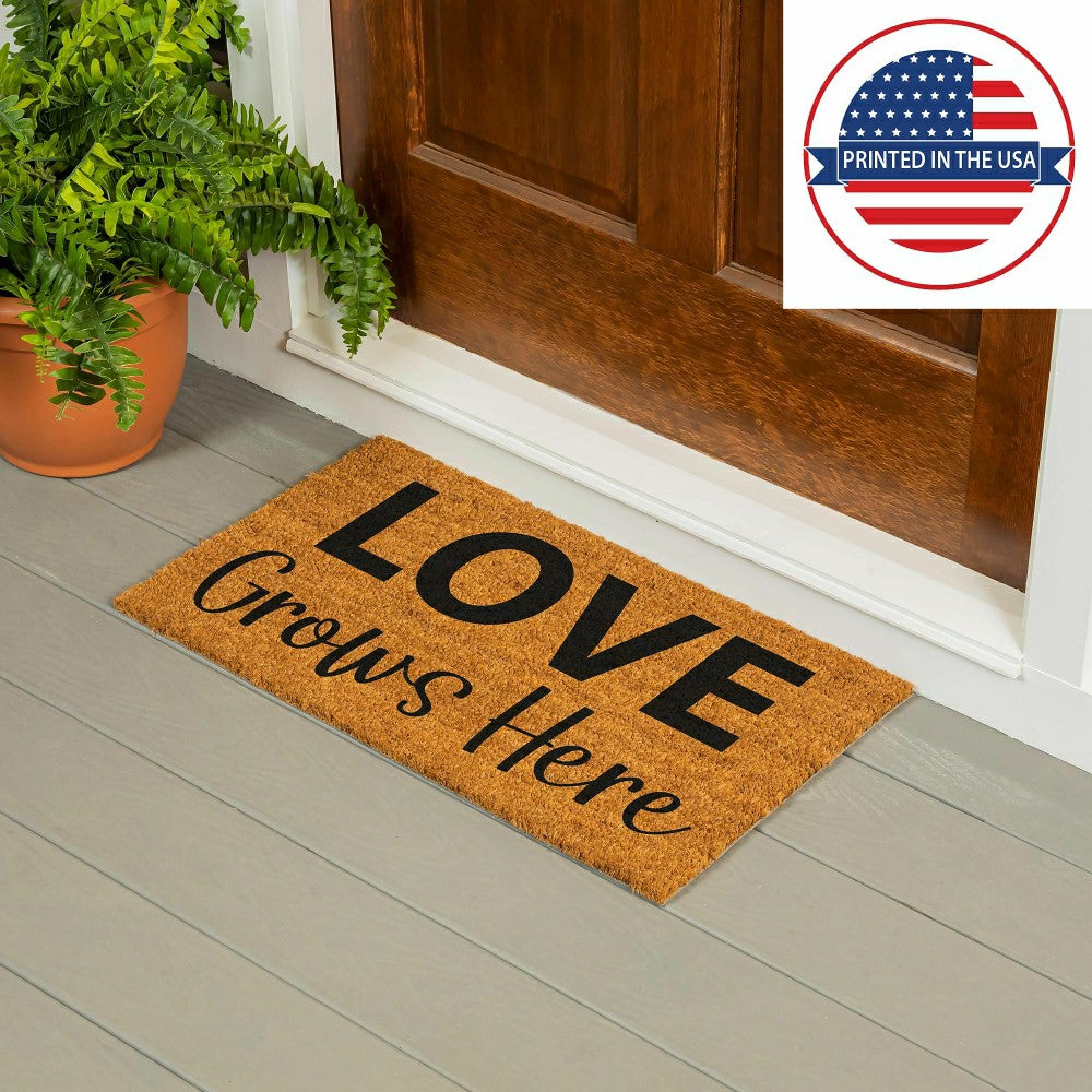 Love Grows Here Coir Mat | Plow & Hearth