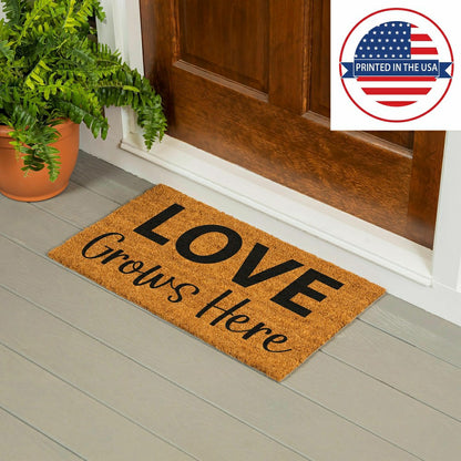 Love Grows Here Coir Mat | Plow & Hearth