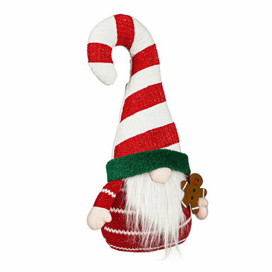 Baking Spirits Bright Table Decor Fabric Gnome with Striped Hat, 18.5" | Plow & Hearth