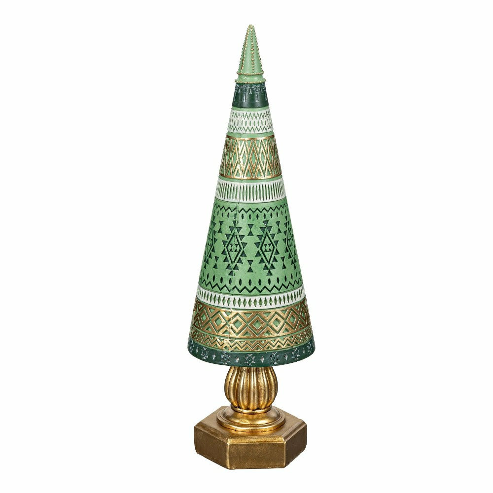 Shades of Emerald Table Décor Tree Decorative Resin Set | Plow & Hearth