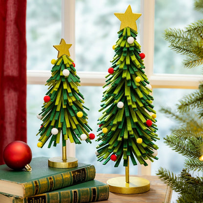 Heartfelt Cheer Table Décor Christmas Tree Fabric and Wood Set | Plow & Hearth