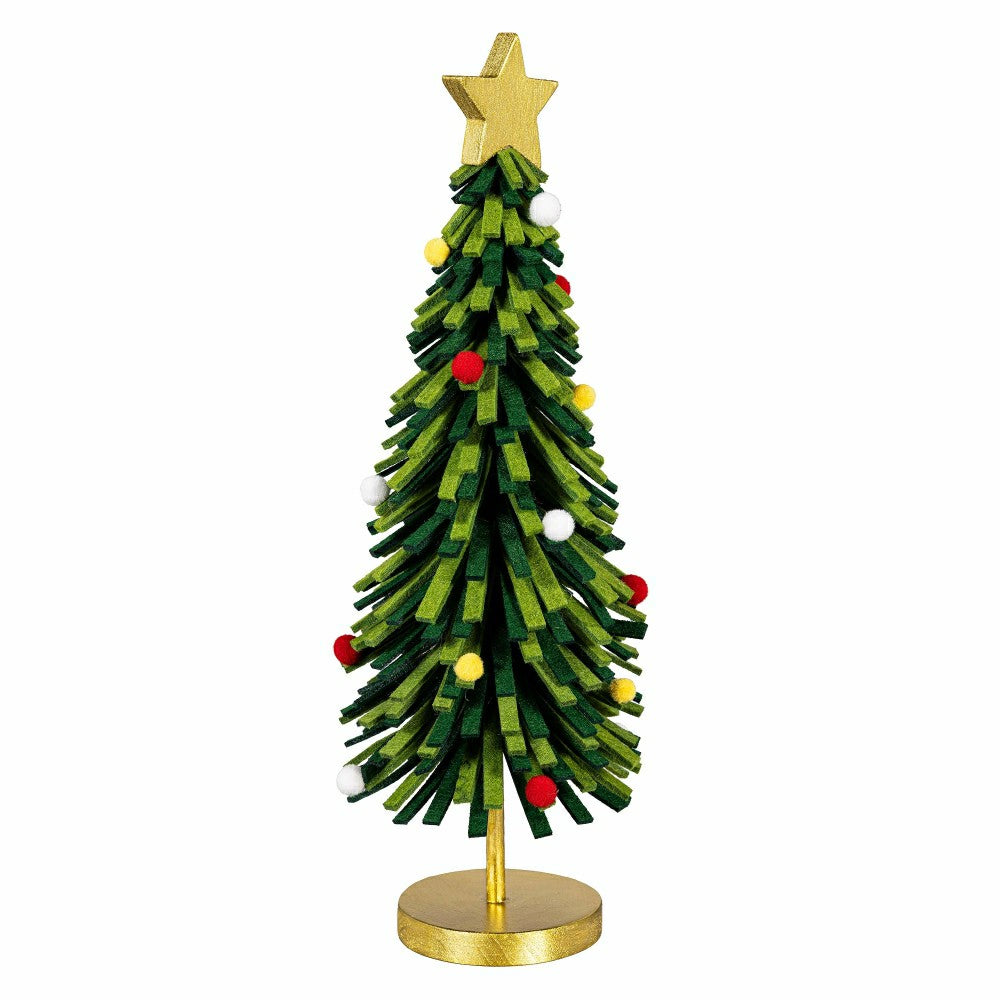 Heartfelt Cheer Table Décor Christmas Tree Fabric and Wood Set | Plow & Hearth