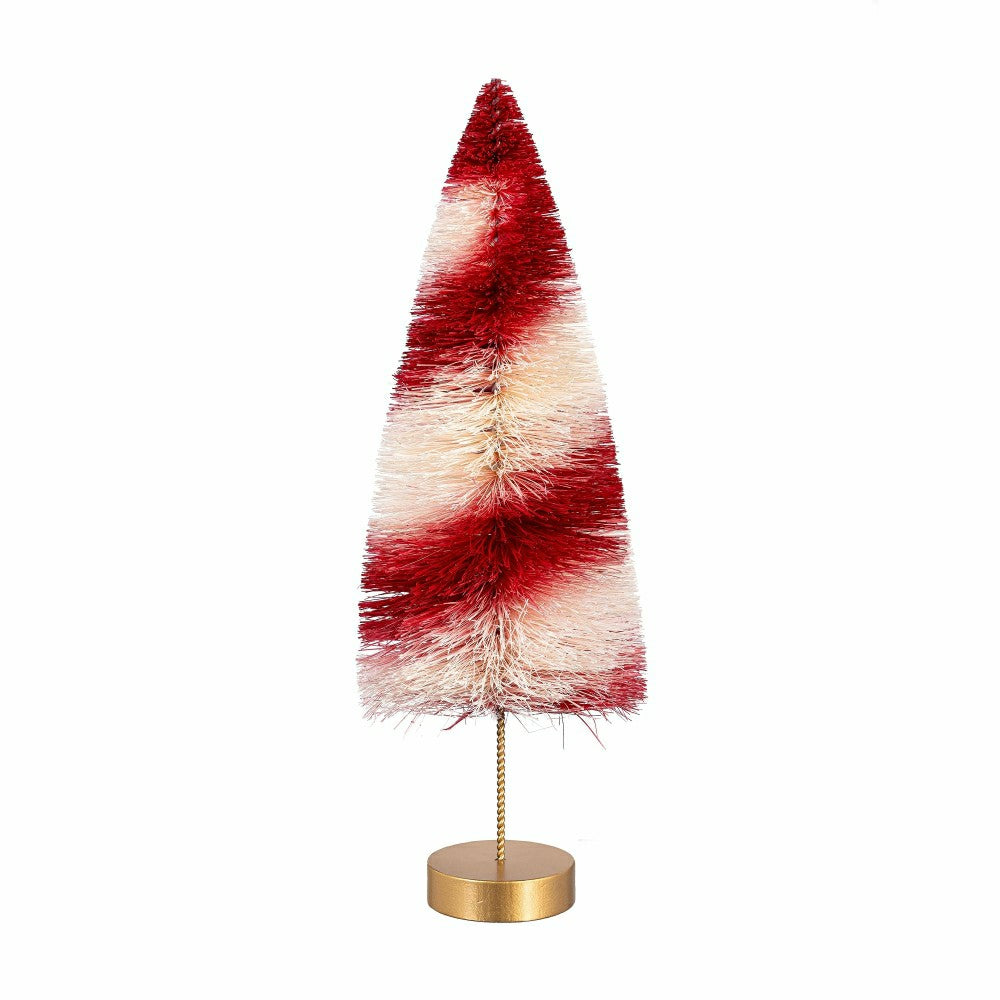 Sugar & Stripes Bright Table Décor Candy Striped Bottle Brush Tree Set | Plow & Hearth