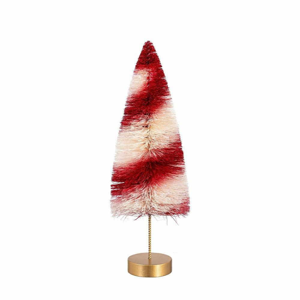 Sugar & Stripes Bright Table Décor Candy Striped Bottle Brush Tree Set | Plow & Hearth