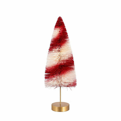 Sugar & Stripes Bright Table Décor Candy Striped Bottle Brush Tree Set | Plow & Hearth