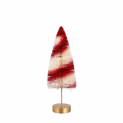 Sugar & Stripes Bright Table Décor Candy Striped Bottle Brush Tree Set | Plow & Hearth