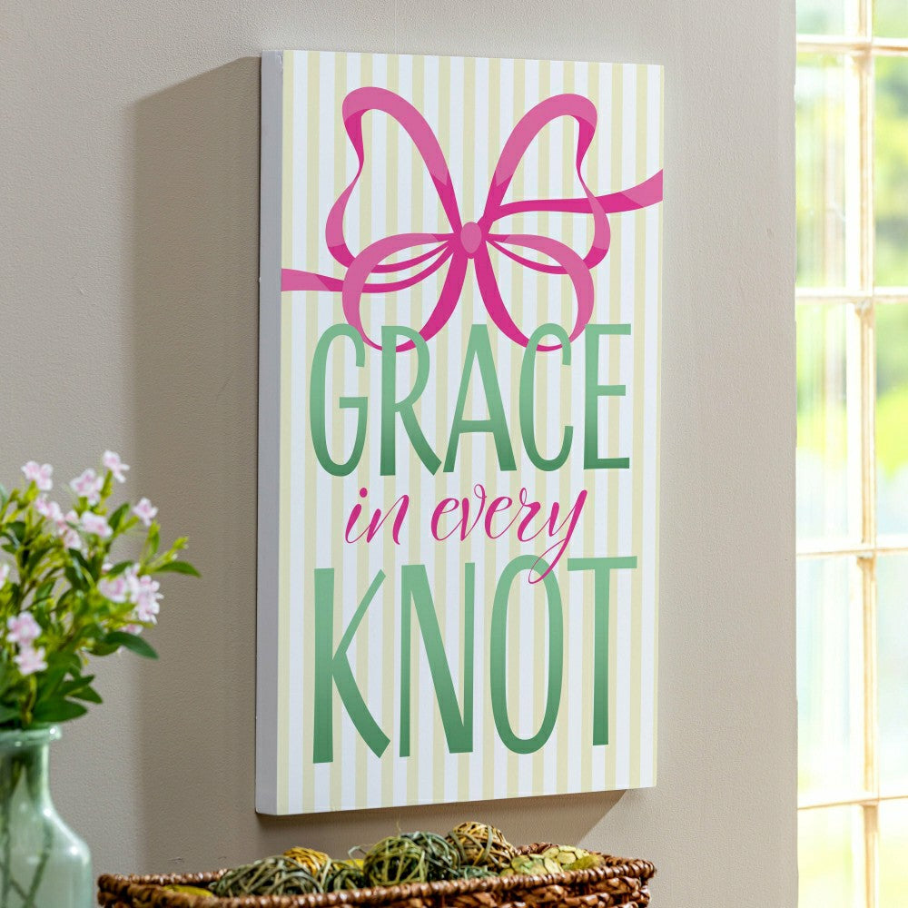 Bunny Blooms Indoor Wall Decor, Grace in Every Knot, 16" L x 24" H | Plow & Hearth