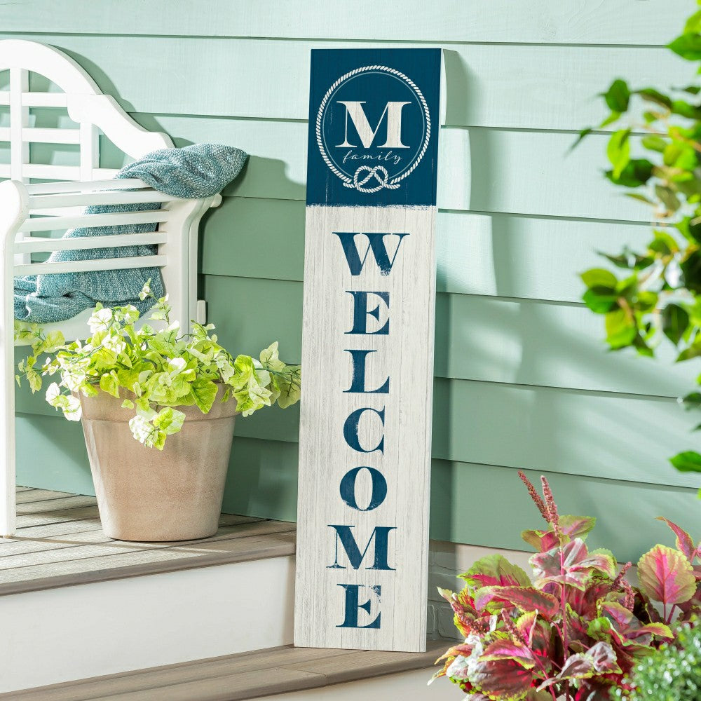 Coastal Porch Leaner Nautical Monogram 46" A | Plow & Hearth