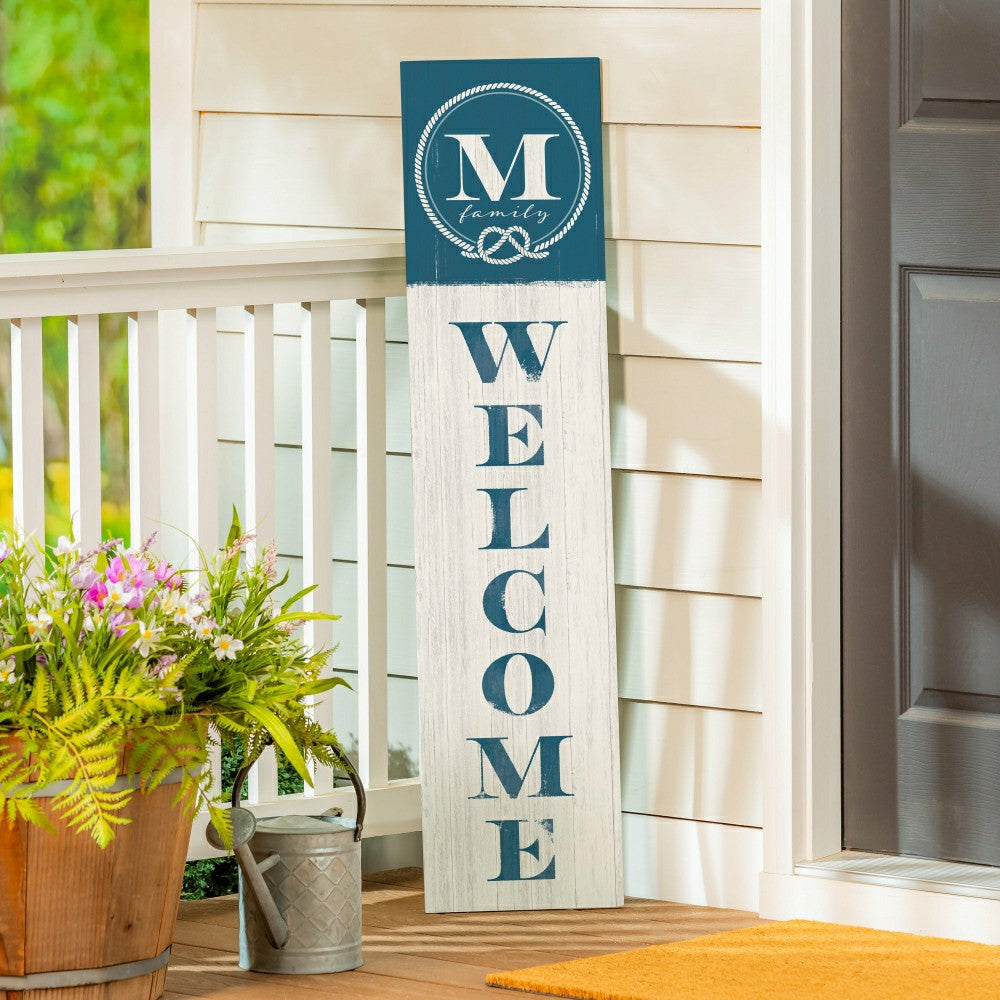 Coastal Porch Leaner Nautical Monogram 46" A | Plow & Hearth