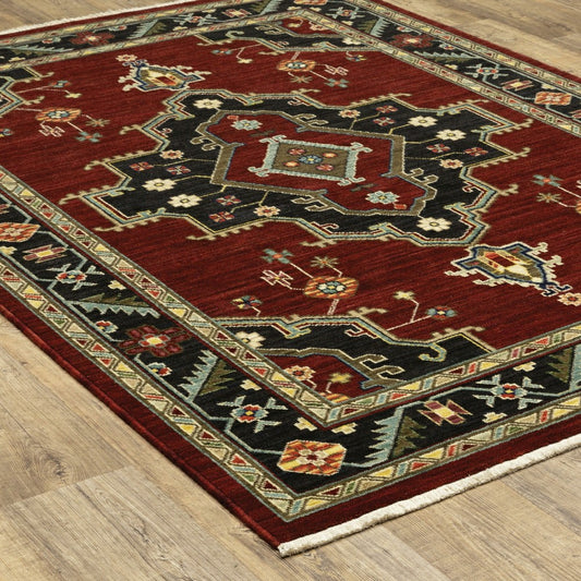 Laurenburg Border Wool Rug, 6'7" x 9'6" | Plow & Hearth
