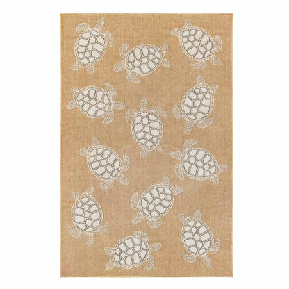 Indoor/Outdoor Textured Sea Turtles Polypropylene Rug, 4'10" x 7'6" | Plow & Hearth
