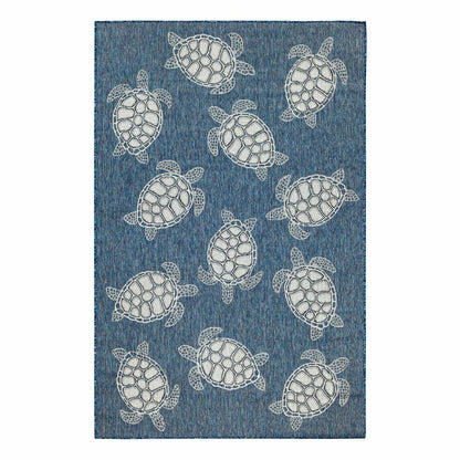 Indoor/Outdoor Textured Sea Turtles Polypropylene Rug, 39" x 59" | Plow & Hearth