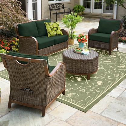 Veranda Scroll Indoor/Outdoor Rug, 5'3" x 7'6" | Plow & Hearth