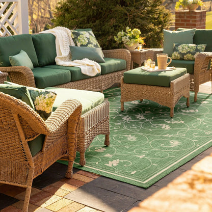 Veranda Scroll Indoor/Outdoor Rug, 5'3" x 7'6" | Plow & Hearth