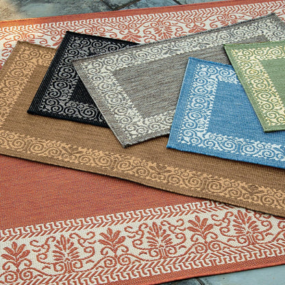 Veranda Border Indoor/Outdoor Rug, 2' x 3'7" | Plow & Hearth