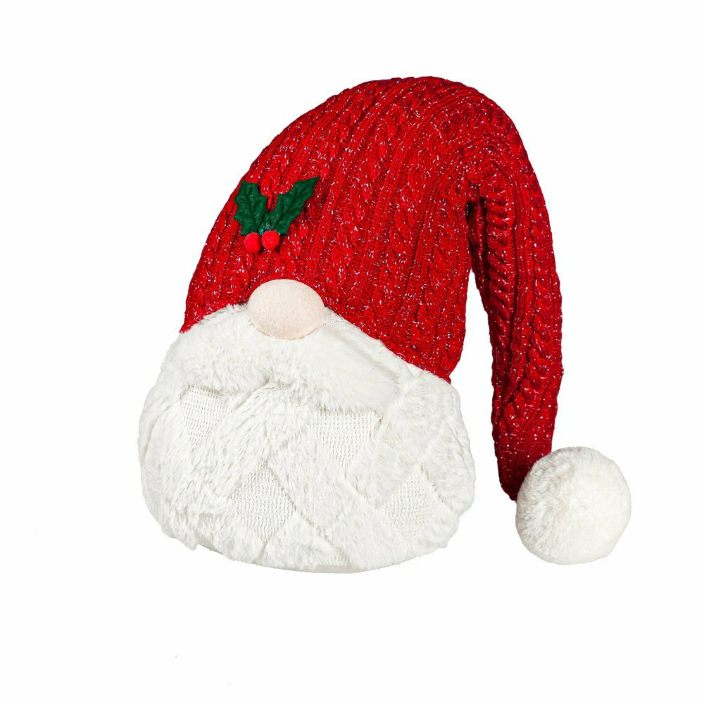Traditional Santa Table Decor Fabric Gnome with Red Hat | Plow & Hearth