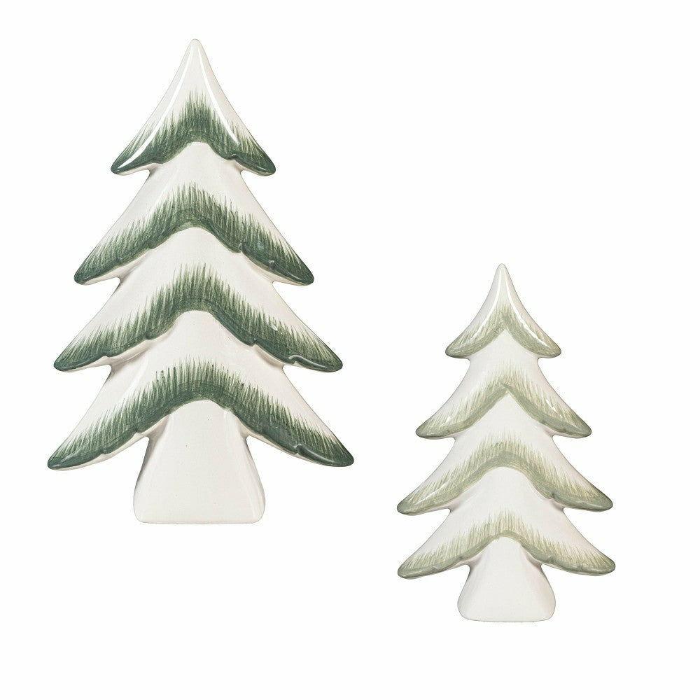 Shades of Emerald Table Décor Ceramic Tree, Set of 2 | Plow & Hearth