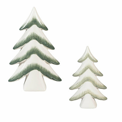 Shades of Emerald Table Décor Ceramic Tree, Set of 2 | Plow & Hearth