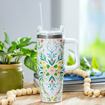 What She Shed Tumbler Trenta Cup Double Wall Stainless Steel, Mandala, | Plow & Hearth