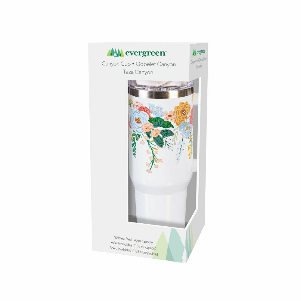 Cottage Garden Tumbler Canyon Cup Double Wall Stainless Steel, Florals | Plow & Hearth