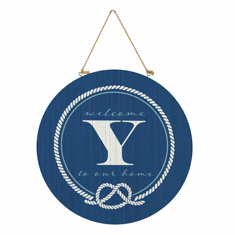 Coastal Door Décor Monogram Blue 18" Y | Plow & Hearth