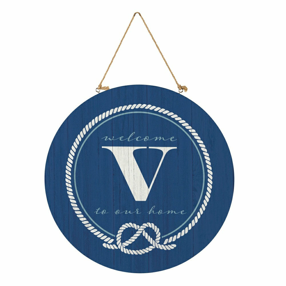Coastal Door Décor Monogram Blue 18" V | Plow & Hearth