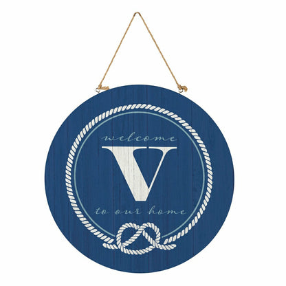 Coastal Door Décor Monogram Blue 18" V | Plow & Hearth