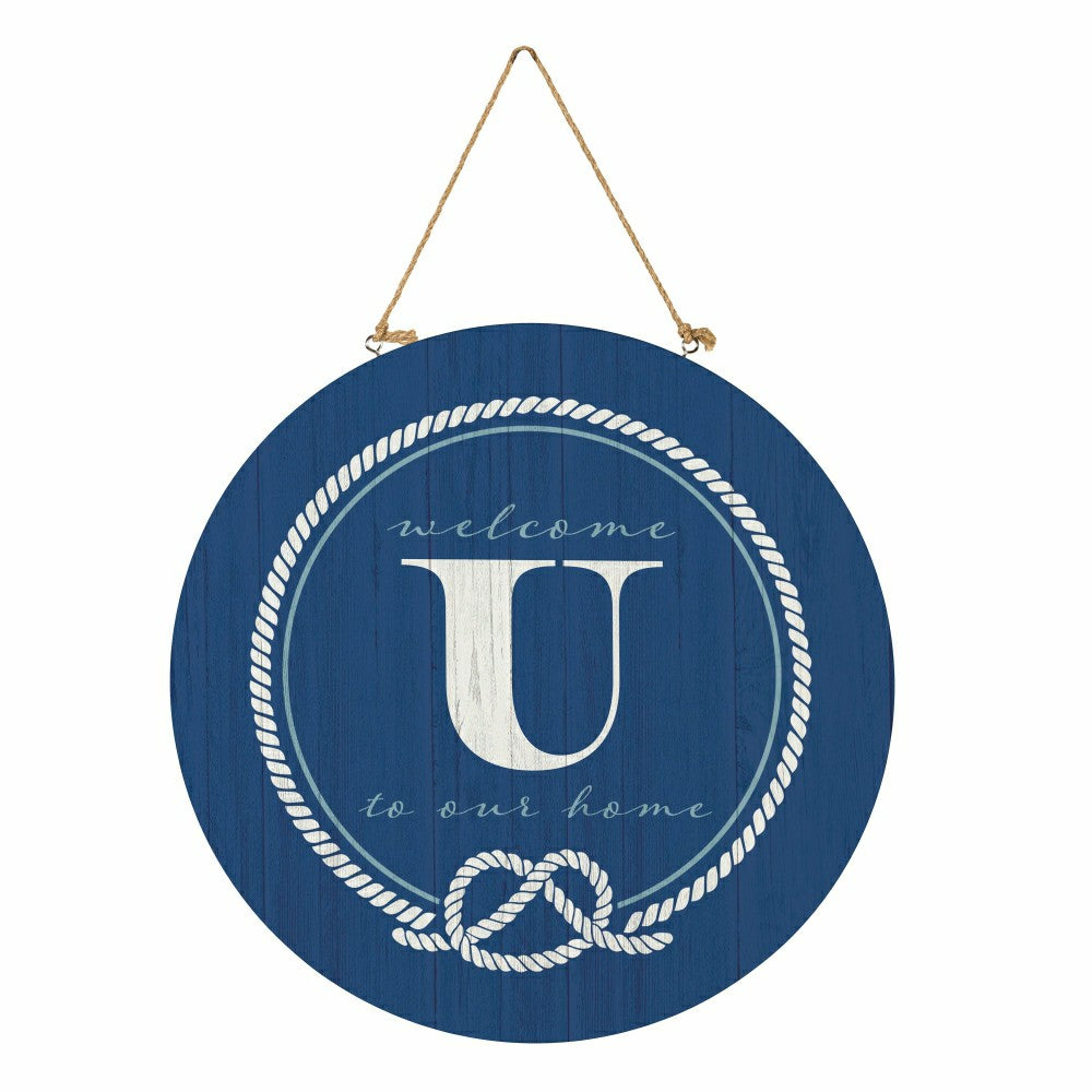 Coastal Door Décor Monogram Blue 18" U | Plow & Hearth