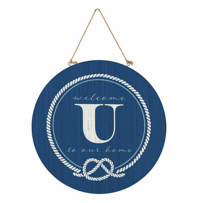 Coastal Door Décor Monogram Blue 18" U | Plow & Hearth