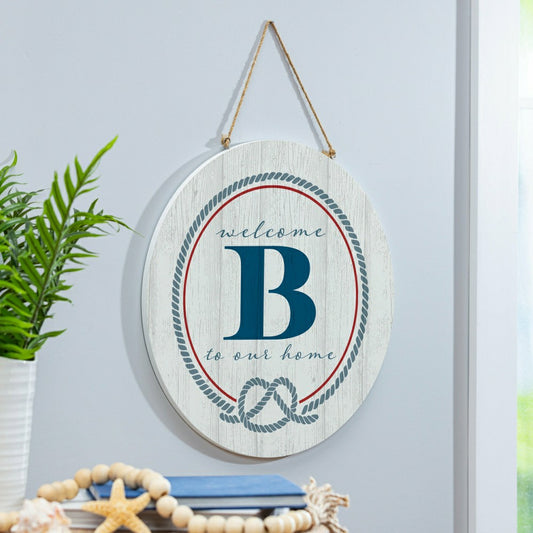 Coastal Door Décor Monogram White 18" B | Plow & Hearth