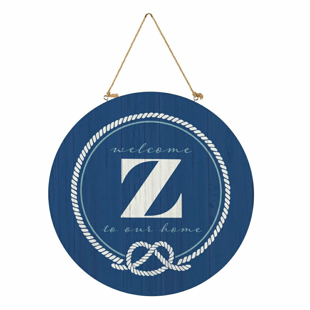 Coastal Door Décor Monogram Blue 18" Z | Plow & Hearth