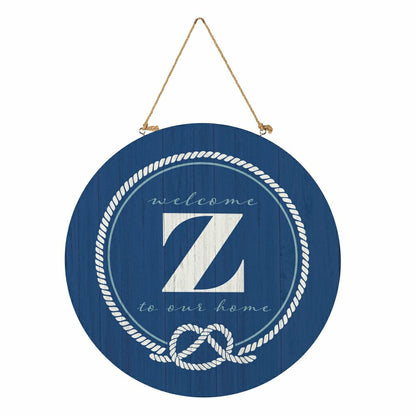 Coastal Door Décor Monogram Blue 18" Z | Plow & Hearth