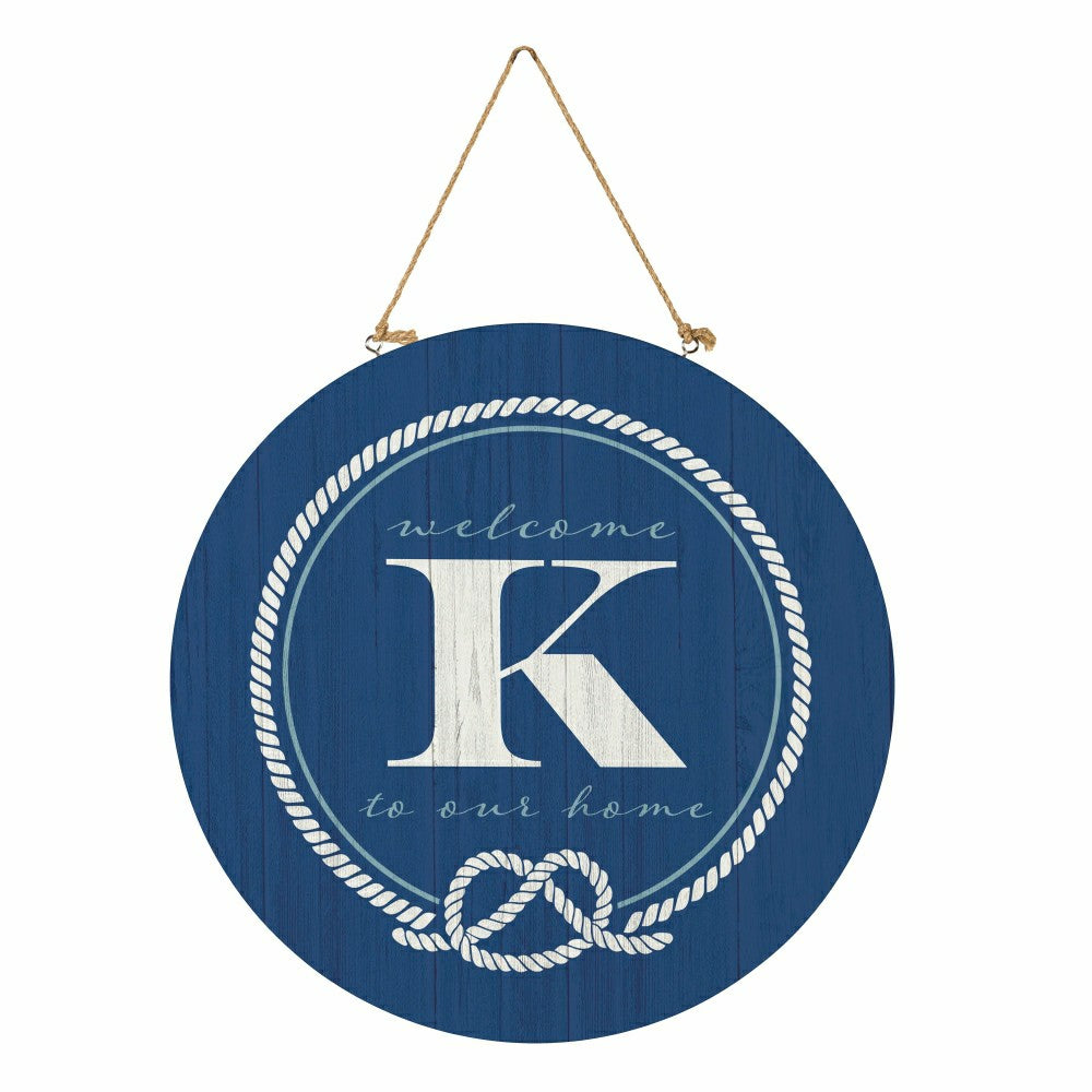 Coastal Door Décor Monogram Blue 18" K | Plow & Hearth