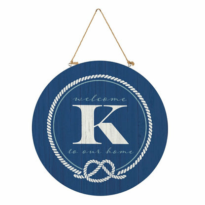Coastal Door Décor Monogram Blue 18" K | Plow & Hearth
