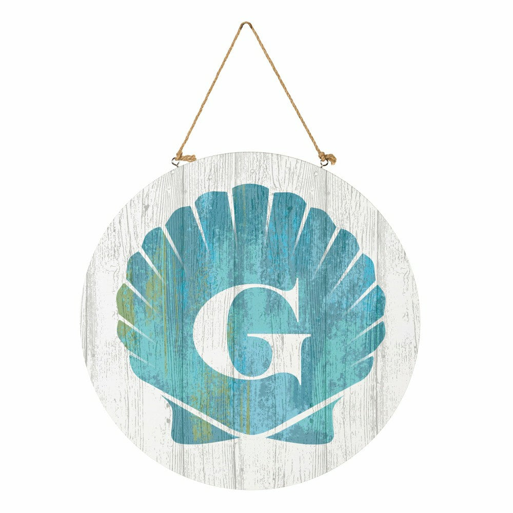 Coastal Door Décor Shell Monogram 18" G | Plow & Hearth