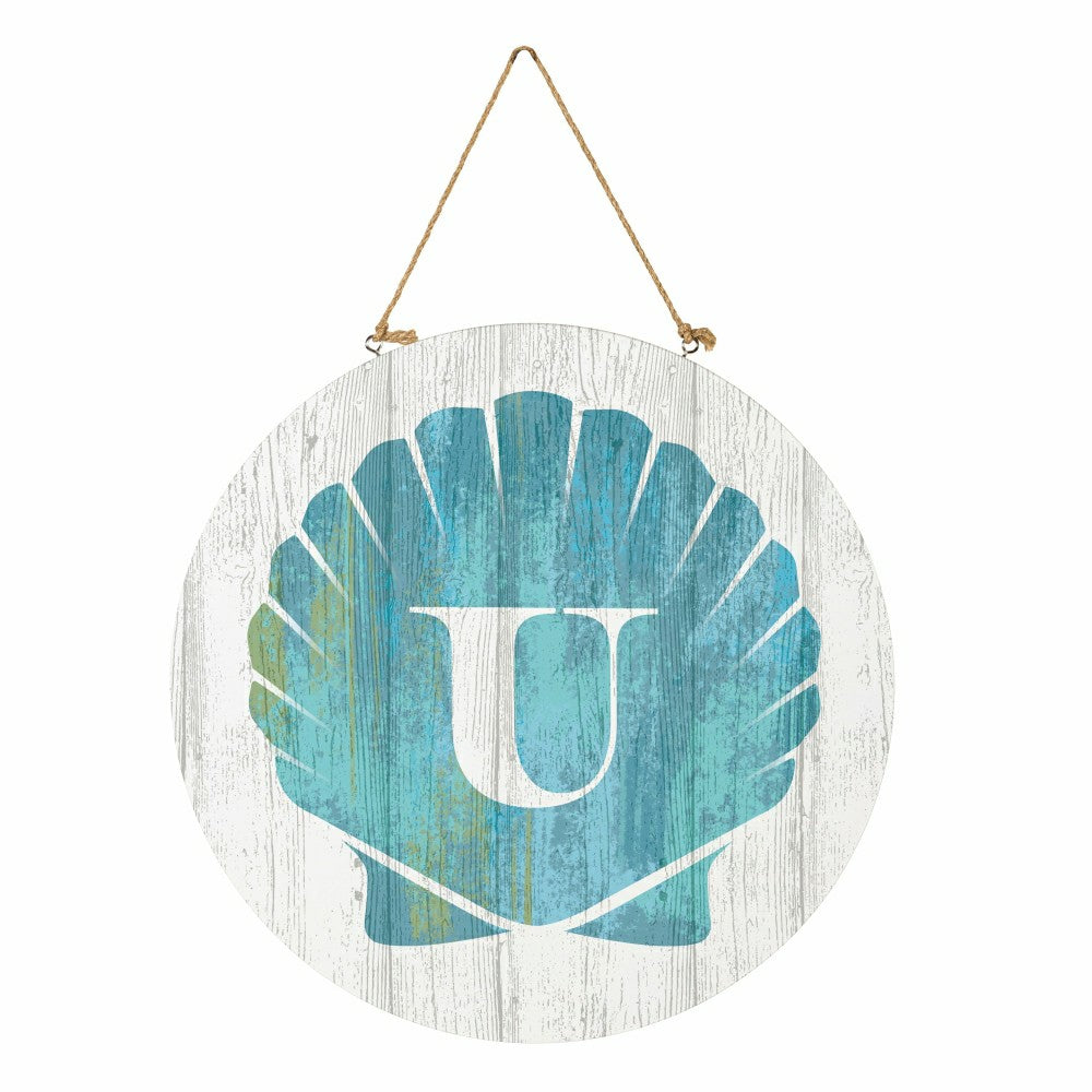 Coastal Door Décor Shell Monogram 18" U | Plow & Hearth