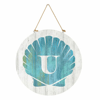Coastal Door Décor Shell Monogram 18" U | Plow & Hearth