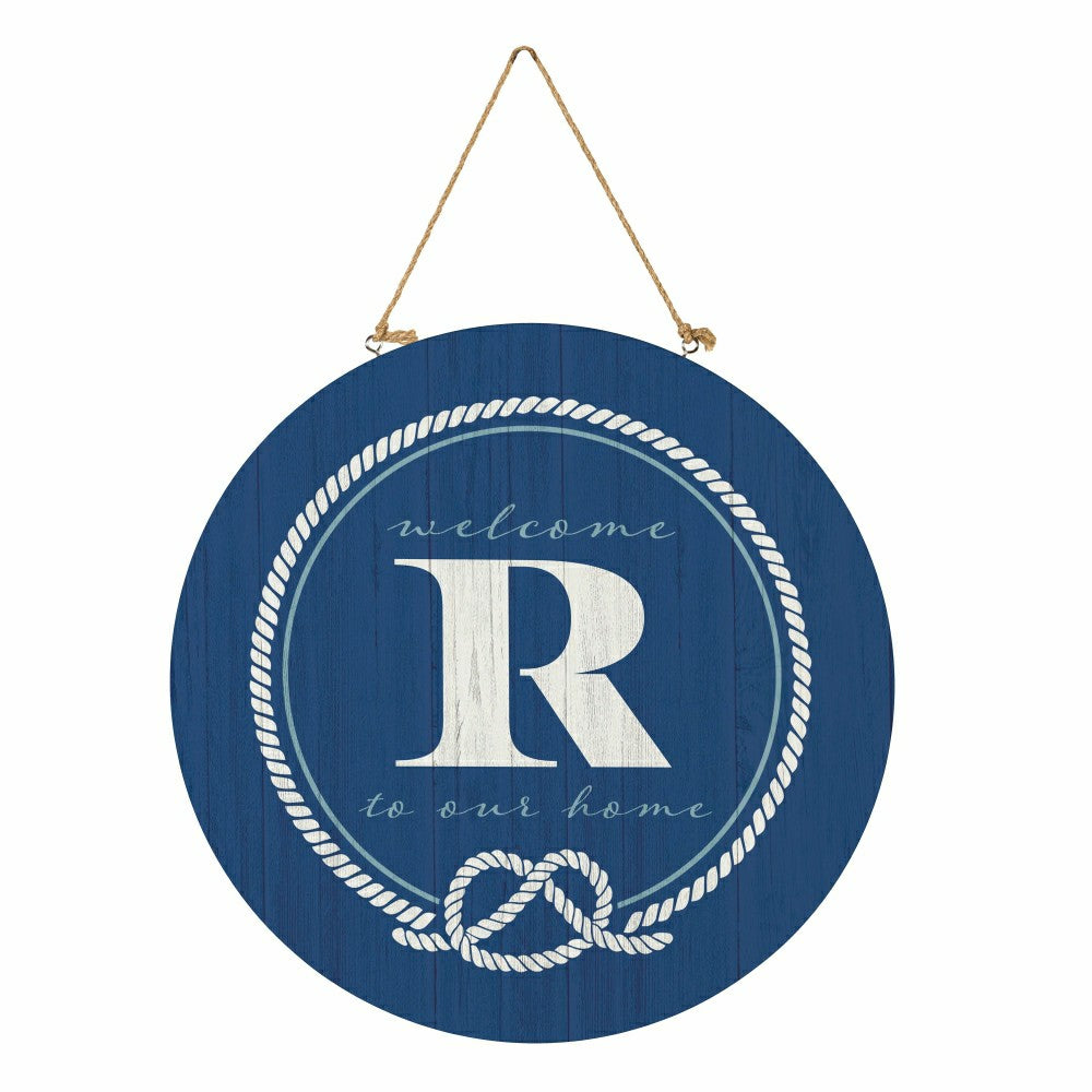 Coastal Door Décor Monogram Blue 18" R | Plow & Hearth