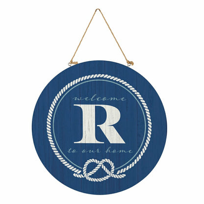 Coastal Door Décor Monogram Blue 18" R | Plow & Hearth