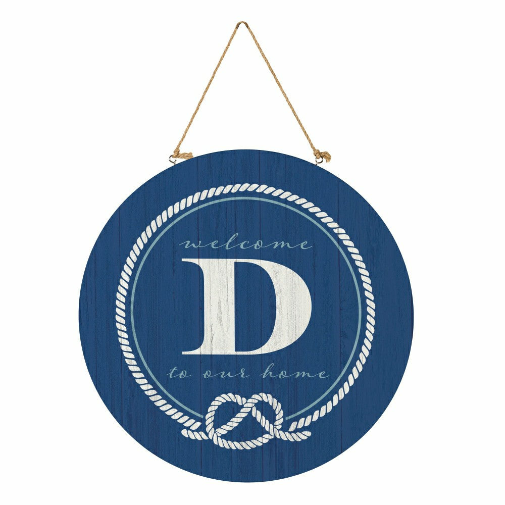 Coastal Door Décor Monogram Blue 18" D | Plow & Hearth