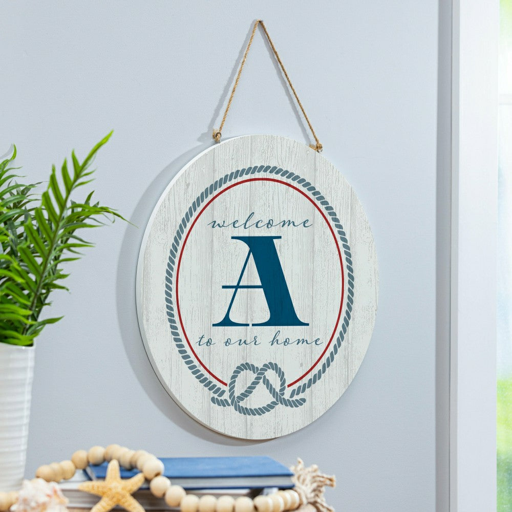 Coastal Door Décor Monogram White 18" A | Plow & Hearth